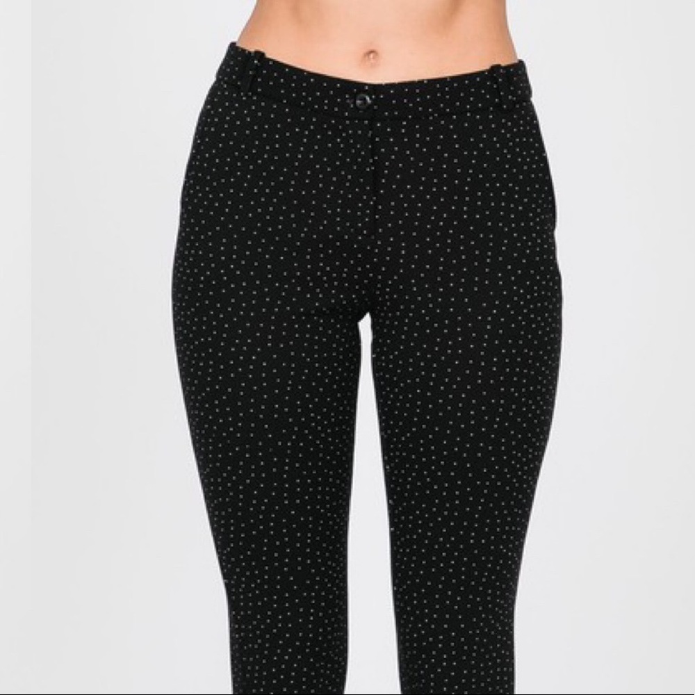 Black and White Polka Dot Ankle Slacks - Picture 2 of 2